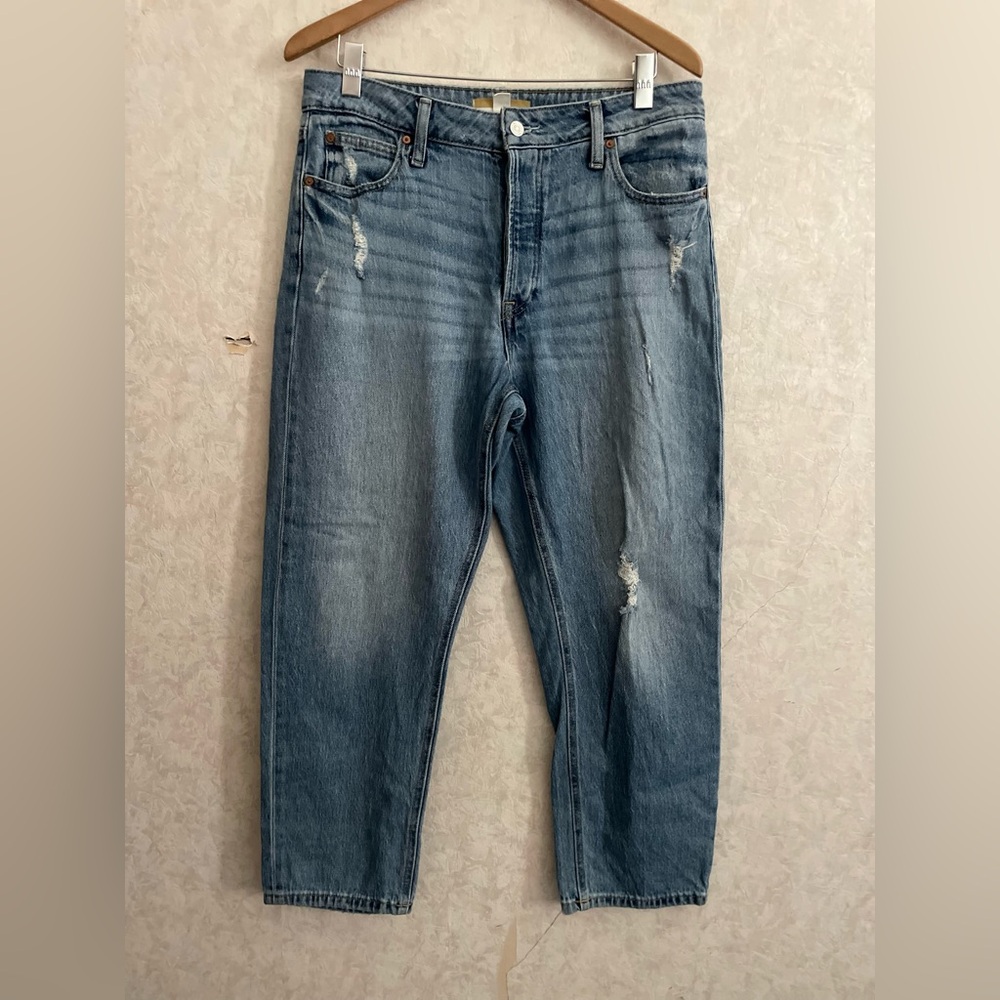 women's size 12 regular high rise cheeky taper ankle jeans